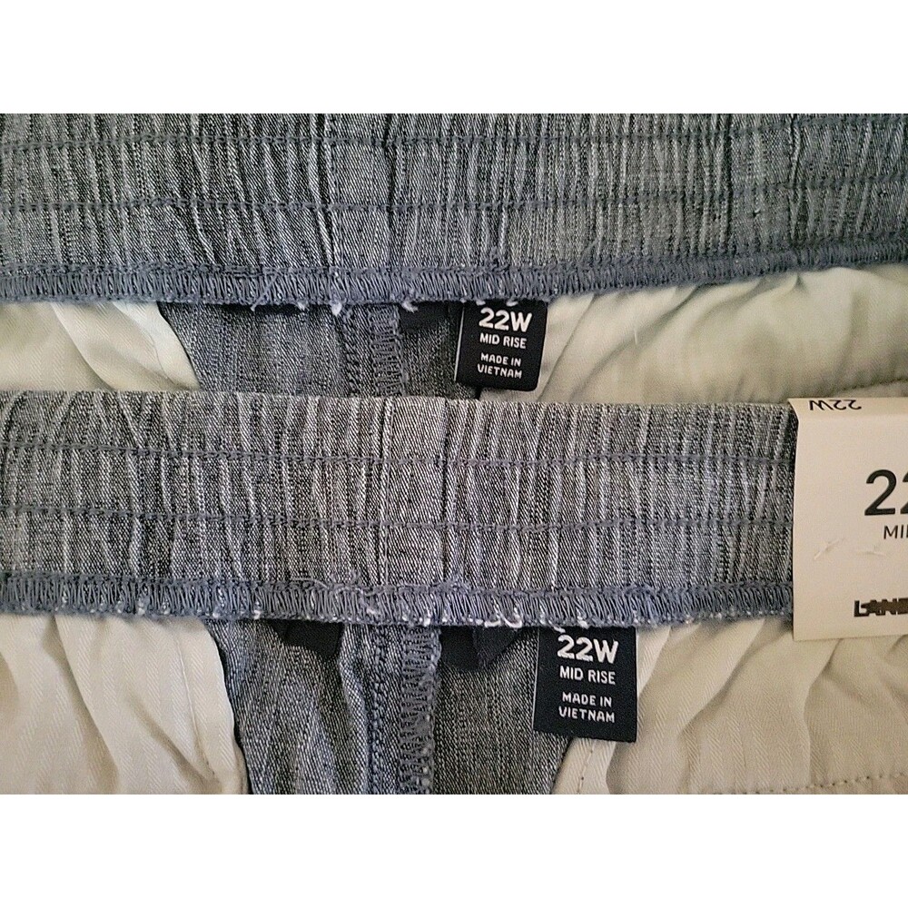 Lands’ End Bermuda Shorts 22W Chambray Blue Pockets Mid Rise Cotton Spandex Lot - Picture 6 of 8